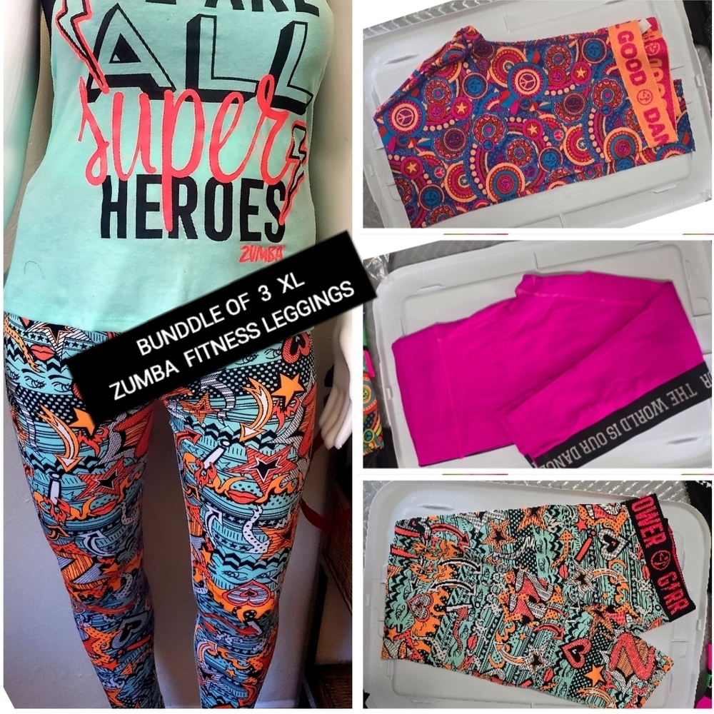 3 Pc Bundle Zumba Leggings